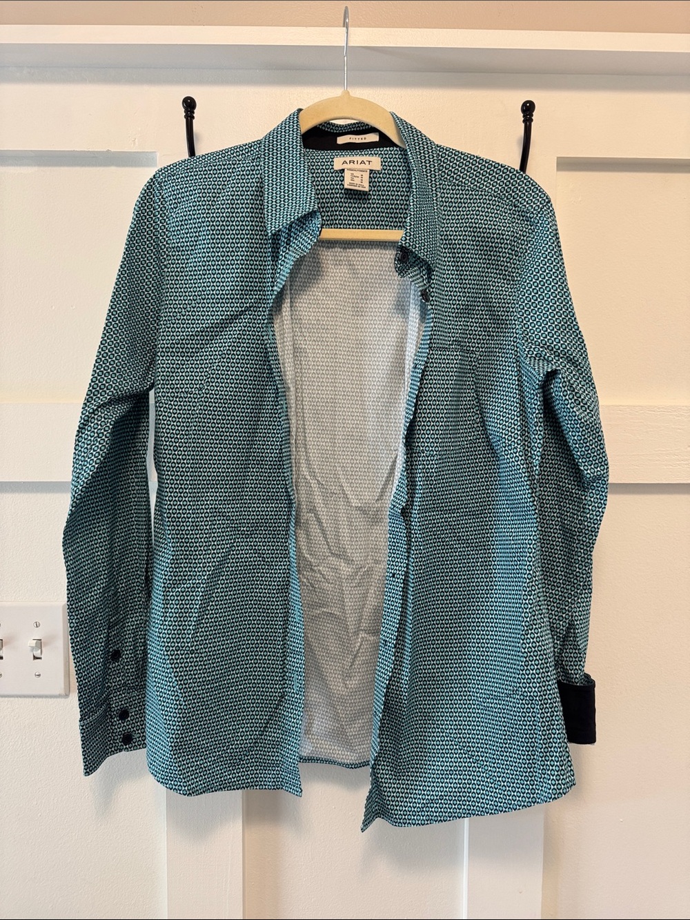 Ariat Women’s Teal Micro-Pattern Button-Up Jacket